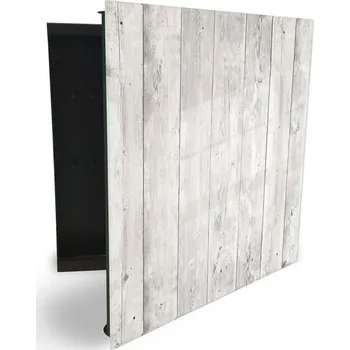 Skříňka na klíč Glasdekor skříňka na klíče - světlé dřevo textura Otevírání: Levé, Barva skříňky: Černá