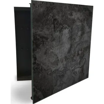 Skříňka na klíč Glasdekor skříňka na klíče - černý mramor Otevírání: Pravé, Barva skříňky: Bílá