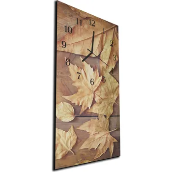 Hodiny Glasdekor Nástěnné hodiny 30x60cm suché listí na dřevě Materiál: plexi