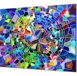 Glasdekor Ochranná deska abstraktní styl modrá vitráž Rozměr V/Š: 40x40 cm, Lepení na zeď: S lepením na zeď