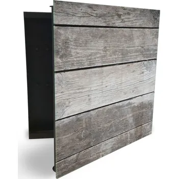 Skříňka na klíč Glasdekor skříňka na klíče - šedé dřevo desky Otevírání: Levé, Barva skříňky: Bílá