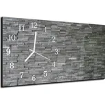 Glasdekor Nástěnné hodiny 30x60cm abstrakt šedé cihly Materiál: kalené sklo