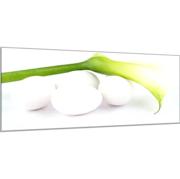 Obraz Glasdekor Obraz skleněný květ bílá kala a vejce Rozměry-obdélník V/Š: 30 x 60 cm
