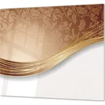 Glasdekor Ochranná deska skleněná hnědá abstrakt tkanina Rozměr V/Š: 40x40 cm, Lepení na zeď: Bez lepení na zeď