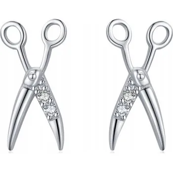 Náušnice Fraise náušnice nůžky stříbro 925 se zirkony