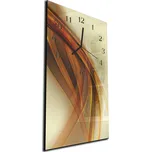 Glasdekor Nástěnné hodiny 30x60cm abstraktní hnědá vlna na béžovém Materiál: plexi