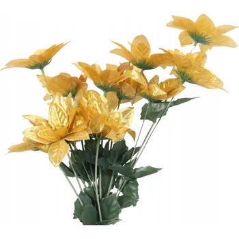 umělá květina Vánoční Hvězda Poinsettia Kytice 14 Květů