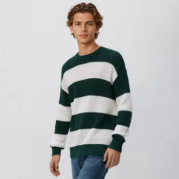 Pánský svetr Reserved - Pruhovaný ažurový svetr - vícebarevná - VH777-MLC - VH777-MLC-S