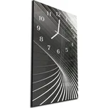 Glasdekor Nástěnné hodiny 30x60cm černé bílý abstrakt Materiál: kalené sklo