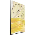 Glasdekor Nástěnné hodiny 30x60cm žluté pruhované vlny Materiál: plexi