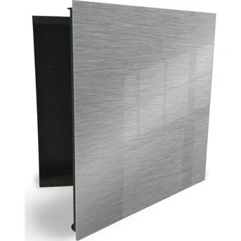 Skříňka na klíč Glasdekor skříňka na klíče - textura nerezový plech Otevírání: Levé, Barva skříňky: Bílá