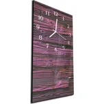 Glasdekor Nástěnné hodiny 30x60cm dřevo fialový nátěr Materiál: kalené sklo
