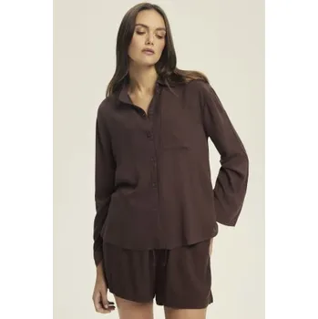 Dámské pyžamo Dámské krátké pyžamo Esotiq Corenso Tmavě hnědá XL