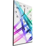 Glasdekor Nástěnné hodiny 30x60cm barevné abstraktní paprsky Materiál: kalené sklo