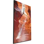 Glasdekor Nástěnné hodiny 30x60cm detail stěna pískovcové skály Materiál: plexi