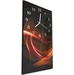 Glasdekor Nástěnné hodiny 30x60cm červená abstrakce na černém pozadí Materiál: kalené sklo