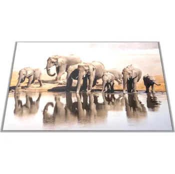 Kuchyňské prkénko Glasdekor Skleněné prkénko s fotkou stádo slonů Prkénko: 30x20cm