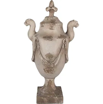 Béžová antik dekorace s ornamentem lilie Fleur-de-lis - 35*25*65 cm