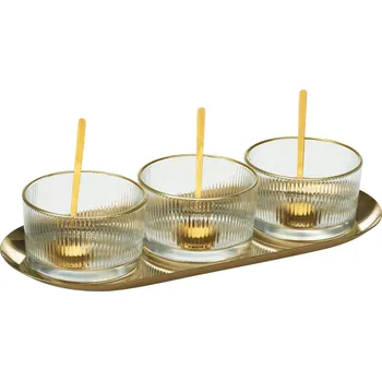 Servírovací sada (7 dílů) zlatá, 29 x 12 x 2 cm