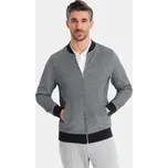 Ombre Clothing Elegantní černá pánská mikina bez kapuce v1 om-sszp-0238