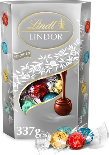 Lindt Lindor stříbrná směs pralinek s jemnou krémovou náplní 337g