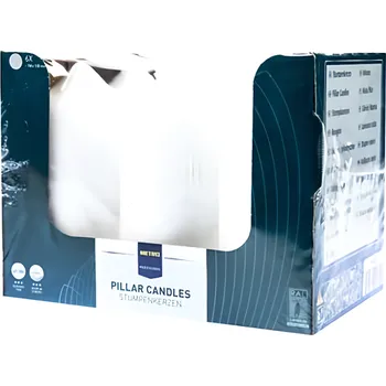 Svíčka Metro Professional Svíčka 6x13cm bílá 6ks