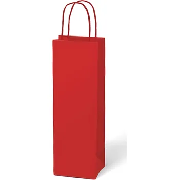 Dárková taška Niteola Taška papírová na víno 12x36cm, červená