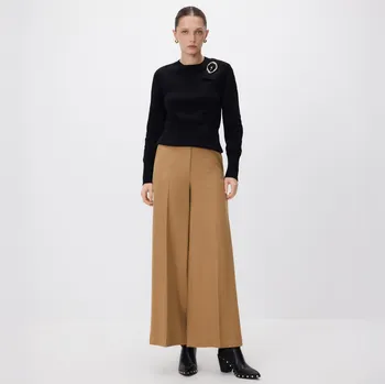 Reserved - Kalhoty s&nbsp;příměsí vlny - zlatavá hnědá - ZX987-82X - ZX987-82X-M