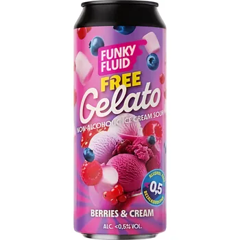 Pivo Funky Fluid Free Gelato - Berries & Cream nealko, plech 500ml