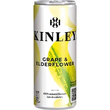 Limonáda Kinley Grape & Elderflower plech 250ml