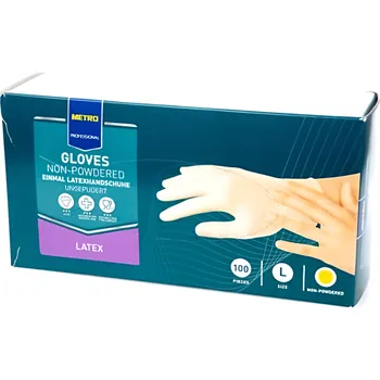 Zdravotnický materiál Metro Professional Rukavice nepudrované latex vel. L 100ks