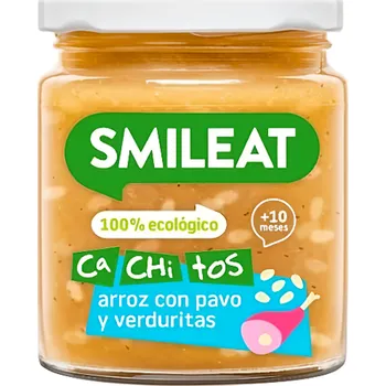 Smileat BIO Příkrm s kousky krůty se zeleninou a rýží s extra panenským olivovým olejem 230g
