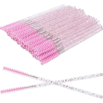 Jednorázové mini kartáčky na řasy 50ks | Kosmetické pomůcly - Růžový