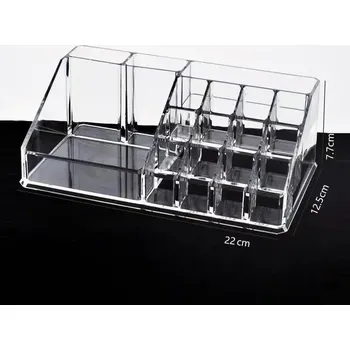 Organizér na kosmetiku Akrylový organizér na kosmetiku čtyři šuplíky | kosmetický box - Průhledné - 18 otvorů
