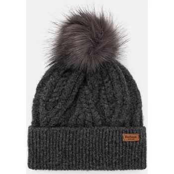 Čepice Čepice Barbour šedá barva, z husté pleteniny, LHA0555 90X, vel. ONE SIZE