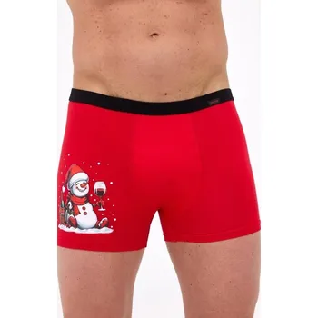 Boxerky Cornette vánoční boxerky 007/81 Toast 2 - červená, S (Pánské vánoční boxerky Cornette)