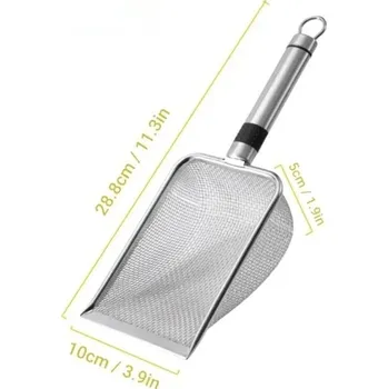 Toaleta pro kočku Lopatka na kočičí wc nerezová | chovatelské potřeby - Stříbro , Síťovina 4,3 mm