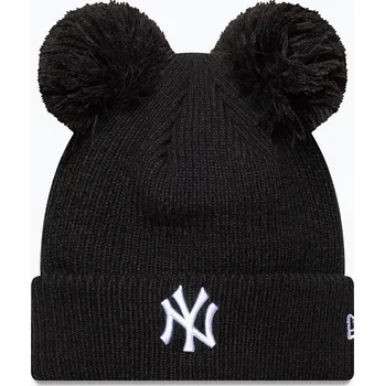 Čepice Dámská zimní čepice New Era Double Pom Beanie New York Yankees black/white