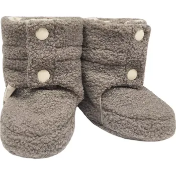 Kojenecké oblečení ESITO | Capáčky Teddy fleece double Brown - hnědá / 3 - délka stélky: 13 cm