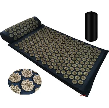 Masážní přístroj Masážní akupresurní podložka | relaxační pomůcka - Černá látka zlatá spi