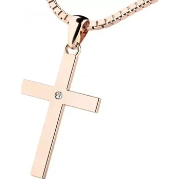 Šperk Dámský přívěsek žluté zlato 585/1000 křížek 10947-CV-ZIR délka řetízku 40cm