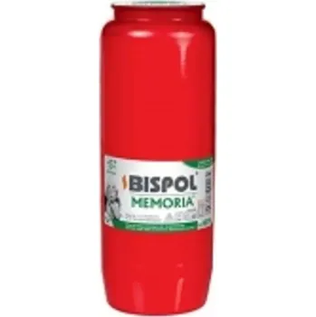 Svíčka Hřbitovní svíčka náplň červená olejová Memoria 144 hod (výška 175 mm, šířka 67 mm)