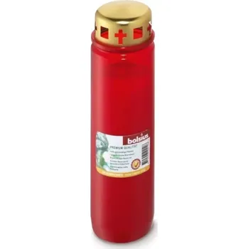 Svíčka Hřbitovní svíčka s víčkem červená 90 hod (výška 170 mm, šířka 66 mm)