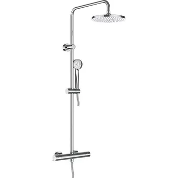 Sprchový set LAUFEN Therm Baterie sprchová termostatická, rozteč 150 mm s hlavovou sprchou, 1-polohovou sprchou a hadicí, chrom, HF506557100600