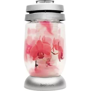 Lucerna Hřbitovní lucerna skleněná Orchidej stříbrná 36 hod (výška 235 mm, šířka 110 mm)