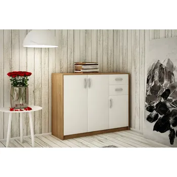 Nábytek CASARREDO ANES komoda 3D2S, dub sonoma/bílá