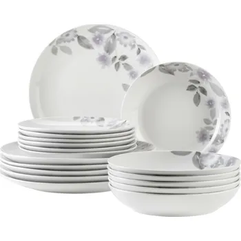 Talíř Mäser 18dílná porcelánová jídelní sada Sono, bílá