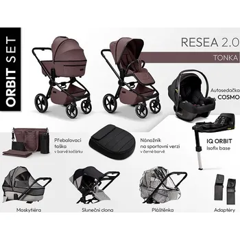 Kočárek MOON kombinovaný kočárek MAXI SET RESEA 2.0 ORBIT Tonka