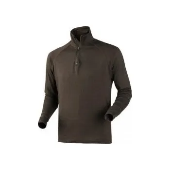 Pánské termo spodní prádlo Härkila Spodní prádlo tričko Härkila,All Season, barva Shadow Brown, vlna Merino, vel. M, se zipem