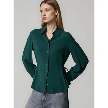 Dámská móda Košile s dlouhým rukávem - XS - House - tmavozelený - 324HE-79X